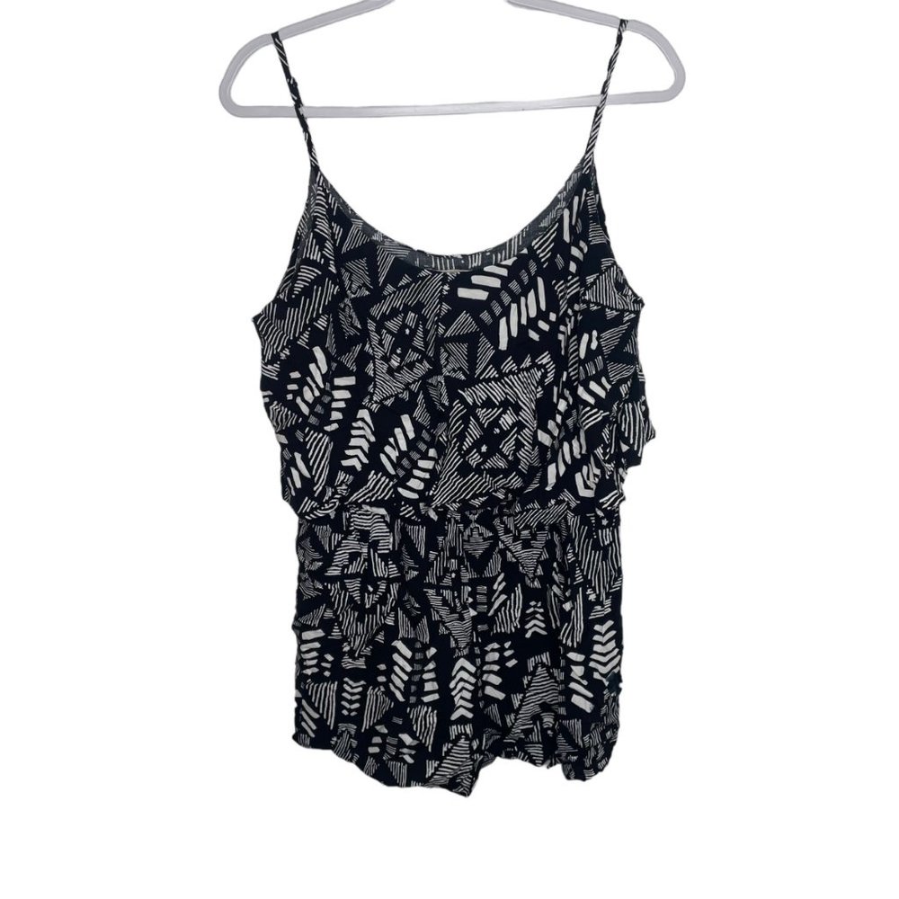 Arizona Jean Co. Romper Womens Size Extra Large Black White Sleeveless Pull On